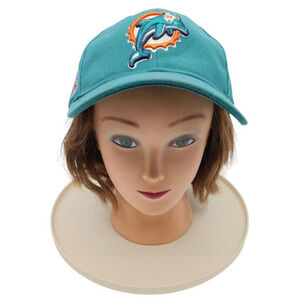 MIAMI DOLPHINS NFL Football Reebok‎ Aqua Hat Baseball Cap Adjustable Hook & Loop
